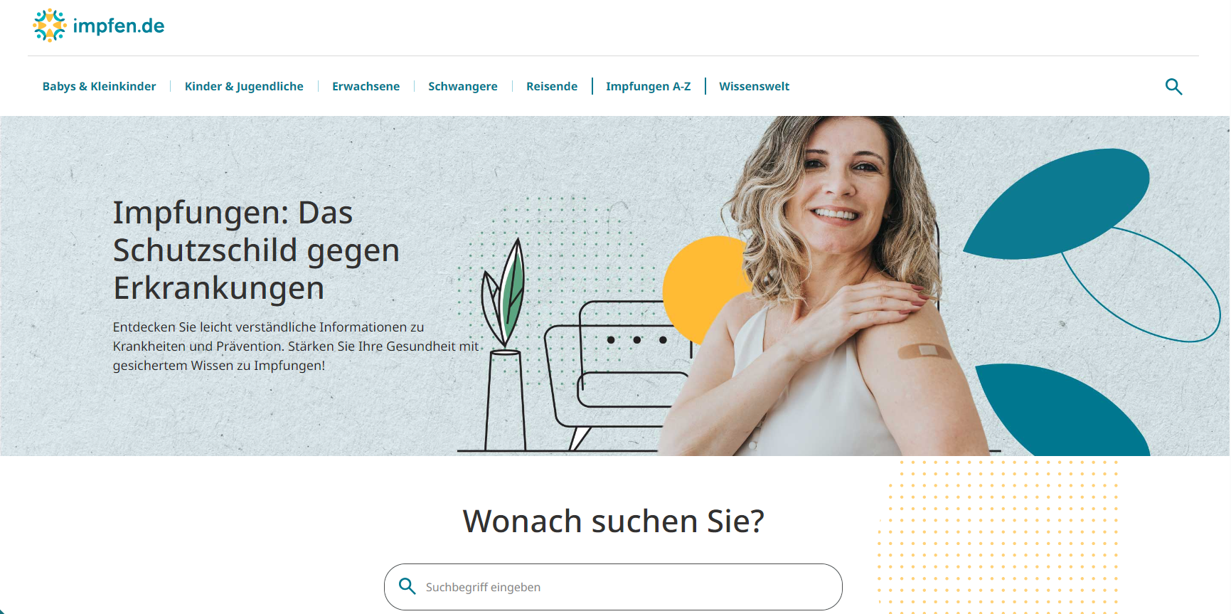 Screenshot Startseite impfen.de