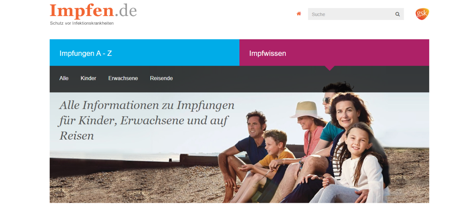 Screenshot Impfen.de Startseite