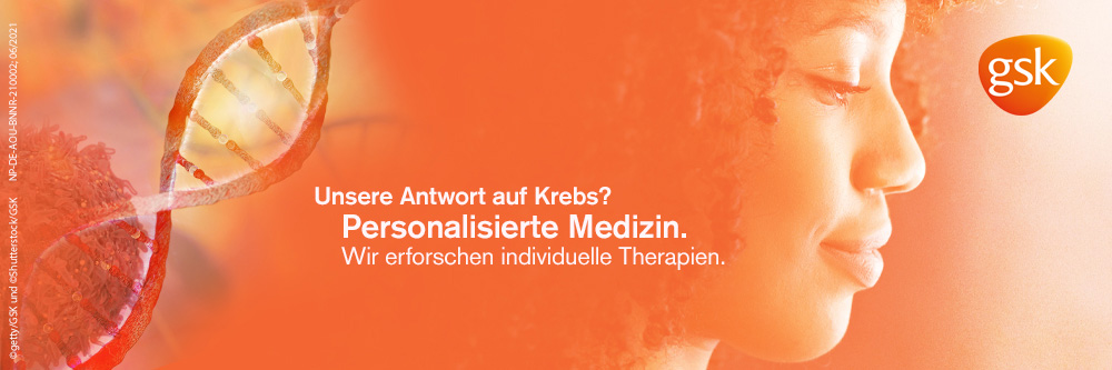 GSK-Banner personalisierte Medizin gegen Krebs