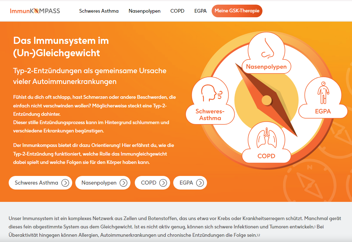 Screenshot Webseite Immunkompass