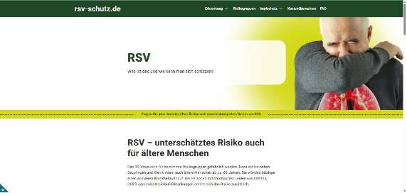 Screenshot der Website RSV-Schutz