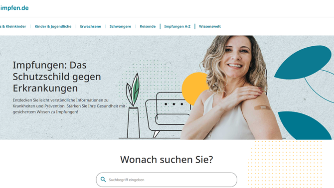 Screenshot Startseite impfen.de