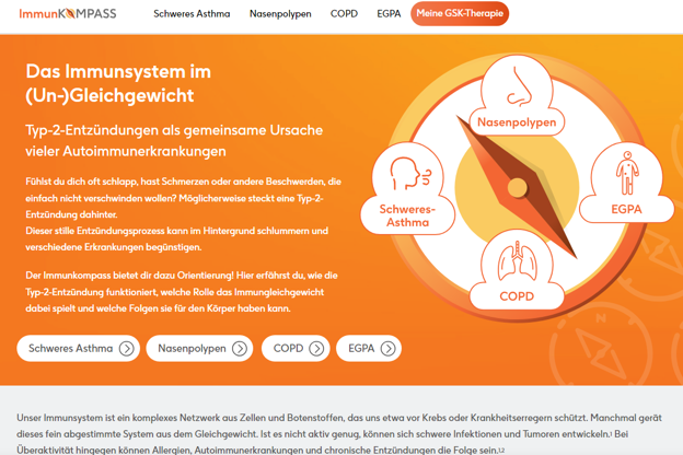 Screenshot Webseite Immunkompass